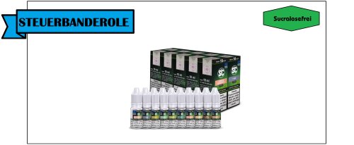 SC Liquid Probierbox10x10ml Tabak Frucht Gourmet E-Liquid E-Zigarette mit Steuer Gourmet 0mg (nikotinfrei)