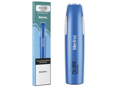 VQUBE PLUS600 - Einweg E-Zigarette - 5er Pack 0 mg/ml Menthol