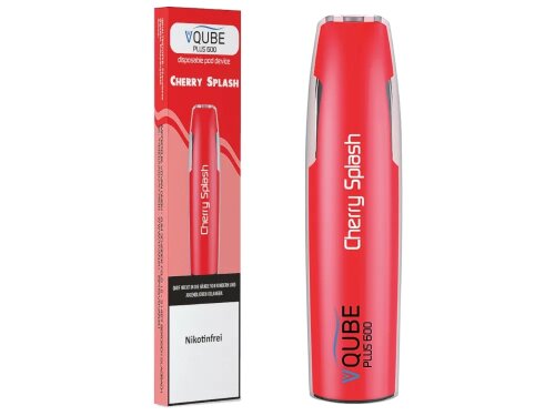 VQUBE PLUS600 - Einweg E-Zigarette - 5er Pack 0 mg/ml Cherry Splash