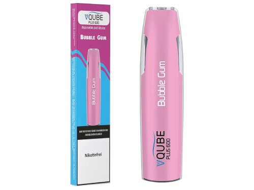 VQUBE PLUS600 - Einweg E-Zigarette - 5er Pack 16 mg/ml Bubble Gum
