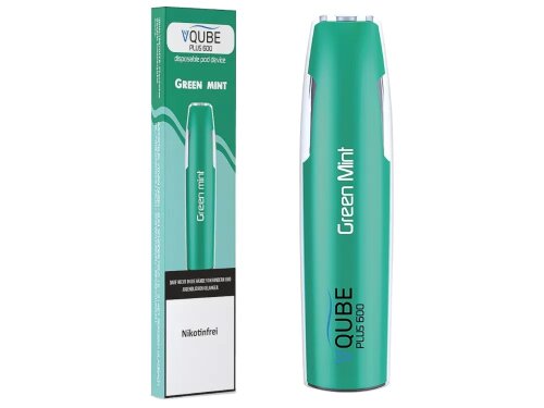 VQUBE PLUS600 - Einweg E-Zigarette - 5er Pack 16 mg/ml Green Mint