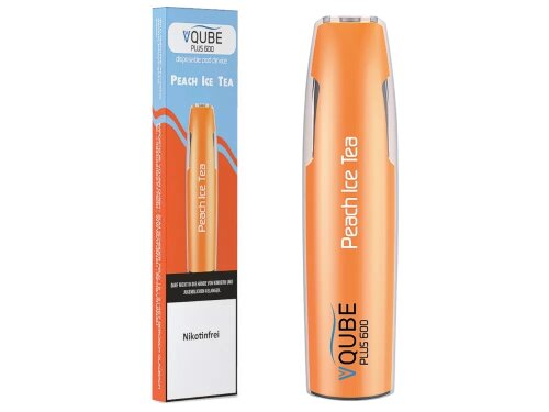 VQUBE PLUS600 - Einweg E-Zigarette - 5er Pack 16 mg/ml Peach Ice Tea