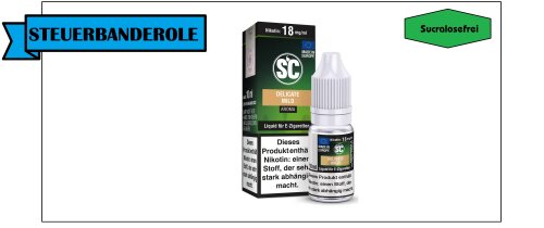 SC Liquid/Tabak 10ml verschiedene Geschmacksrichtungen Delicate Mild Tabak-0mg (nikotinfrei)