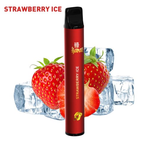 VQUBE 18KARAT - Einweg E-Zigarette Strawberry Ice 0mg/ml