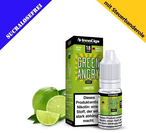 InnoCigs Liquid Premium E-Liquid Green Angry Limetten-9mg