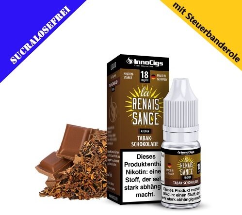 InnoCigs Liquid Premium E-Liquid La Renaissance Tabak-Schokoladen-9mg