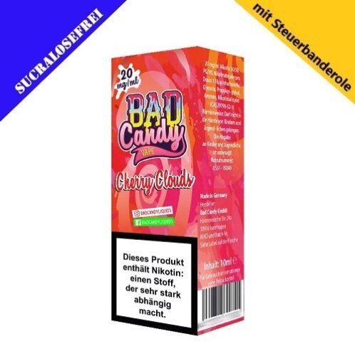 Bad Candy Liquids - Cherry Cloud - Nikotinsalz Liquid...