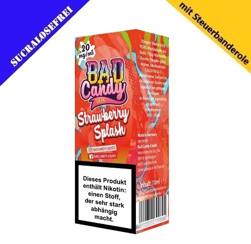Bad Candy Liquids - Strawberry Splash - Nikotinsalz Liquid 20mg/ml