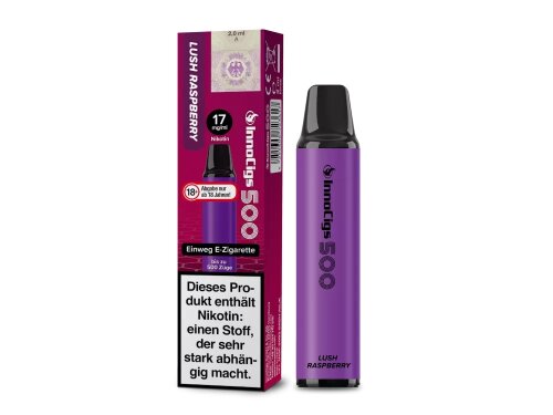 INNOCIGS 500 - Einweg E-Zigarette einzeln Lush Raspberry