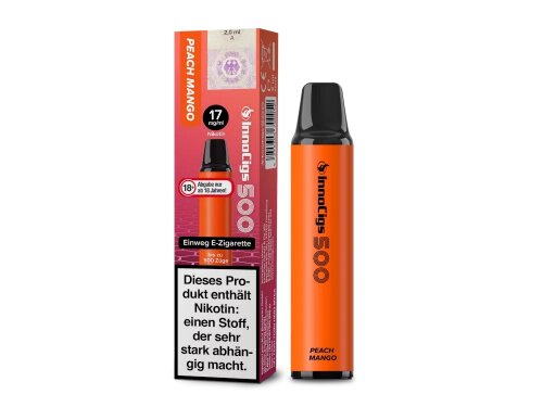 INNOCIGS 500 - Einweg E-Zigarette einzeln Peach Mango
