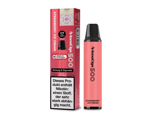 INNOCIGS 500 - Einweg E-Zigarette einzeln Strawberry Ice Cream