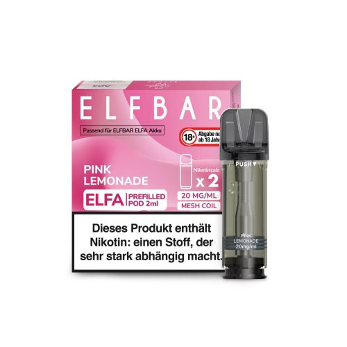 ELF BAR ELFA POD (2 St&uuml;ck pro Packung) einzeln-Pink...