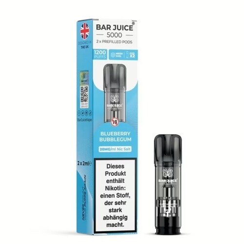 Bar Juice 5000 Pods (2 St&uuml;ck pro Packung) Blueberry Bubblegum