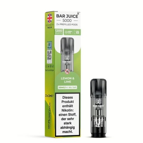 Bar Juice 5000 Pods (2 St&uuml;ck pro Packung) Lemon and Lime