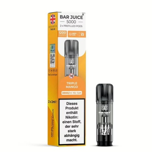 Bar Juice 5000 Pods (2 St&uuml;ck pro Packung) Triple Mango
