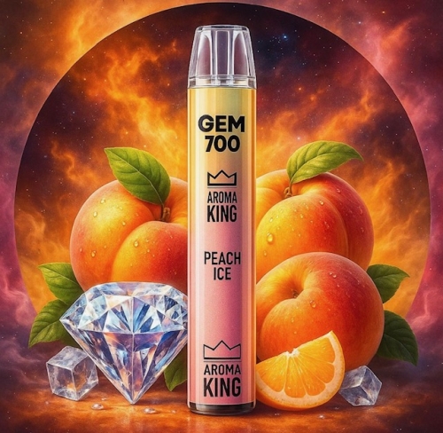 GEM 700 Vapes Powerd by Aroma King E-Shisha - Peach Ice