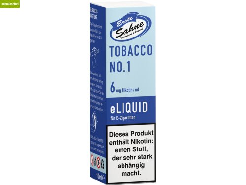 Erste Sahne - Premium Liquids - made in Germany Tobacco No.1 0mg (nikotinfrei)